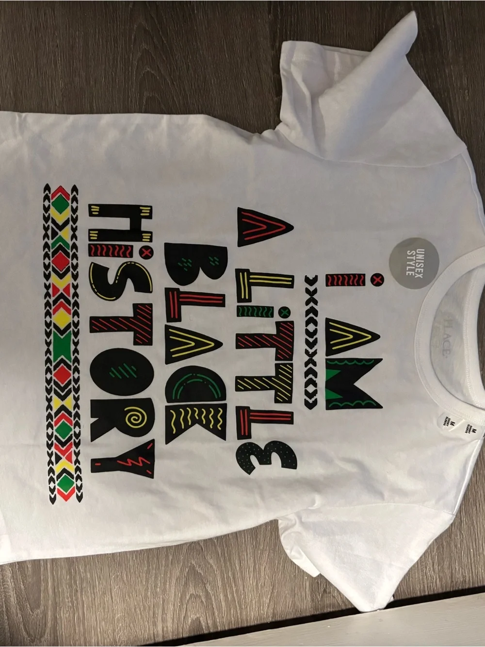The Children's Place White Tee with Colorful 'Little Black History' Graphic